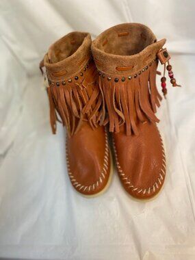 BUYAMBA Cycle of Hope MOCCASSINS/ankle boots in Brown, size 7